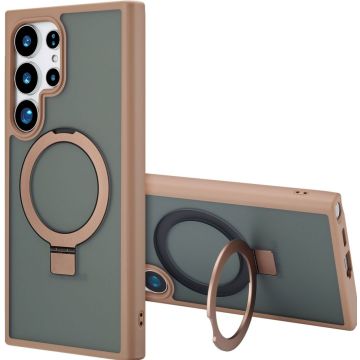 Accezz Ring Stand Backcover met MagSafe Samsung Galaxy S24 Ultra - Brown