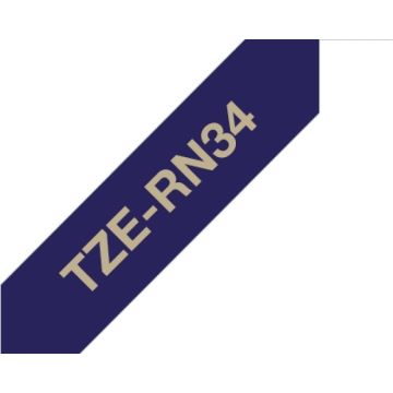 Brother TZe-RN34 - Goud op marineblauw