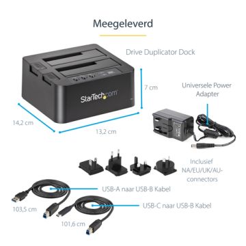 StarTech.com USB 3.1 (10Gbps) Standalone Duplicator Dock voor 2.5" & 3.5" SATA SSD / HDD - met Fast-Speed dupliceren tot 28GB/min