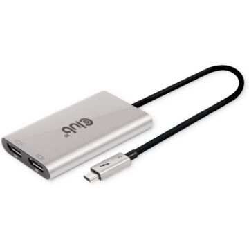 Club3D Adapter Thunderbolt 3 > 2x DP 1.2 4K@60Hz aktiv St/Bu retail