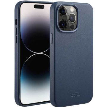 Accezz MagSafe Leather Backcover iPhone 14 Pro Max - Nightfall Blue