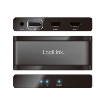 LOGILINK 4K DISPLAYPORT 1.2 SPLITTER 1x DP TO 2x HDMI