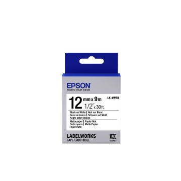Epson LabelWorks LK-4WBB - Zwart op mat wit