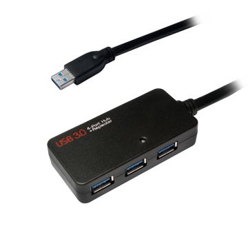 Logilink Aktives Repeater-en Verläng. Kabel 10m m.4Port Hub
