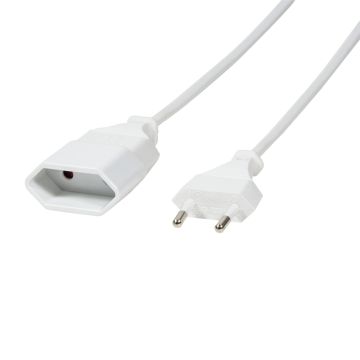 Logilink stroomkabel Euro CEE 7/16 stekker zu Dose, 2m, Weiß