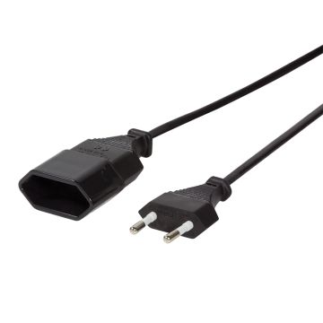 Logilink stroomkabel Euro CEE 7/16 stekker zu Dose, 2m zwart