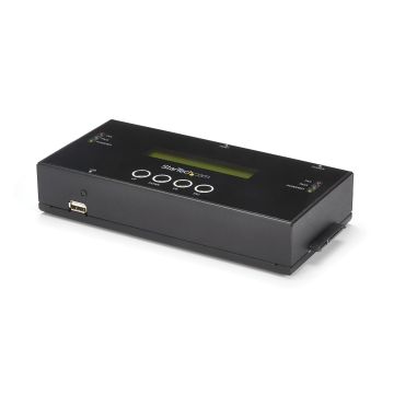 StarTech.com 1:1 Hard Drive Duplicator and Eraser for 2.5" 3.5" SATA (IIIIII) & SAS (III) HDD SSD - LCD & RS-232