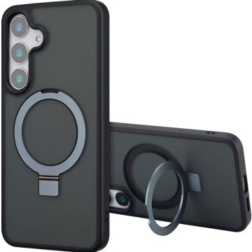 Accezz Ring Stand Backcover met MagSafe Samsung Galaxy S25 Plus - Zwart