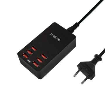 LogiLink USB Lader 6 Port, 32W, zwart