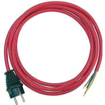 aansluitkabel stekkerdoos IP44 3m rood met stekker