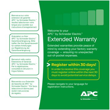 APC Extended Warranty Service Pack - Technische ondersteuning