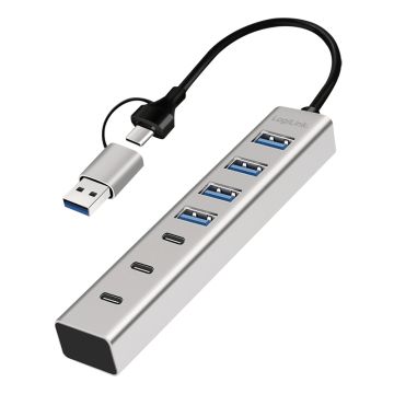 Logilink USB 3.0 HUB, 7-Ports, 4x USB-A, 3x USB-C, 5 Gbit/s