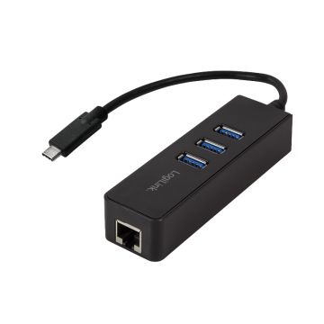 Logilink Adapter USB 3.0 TypC zu1x RJ45u. 3x USB3.0 Type A