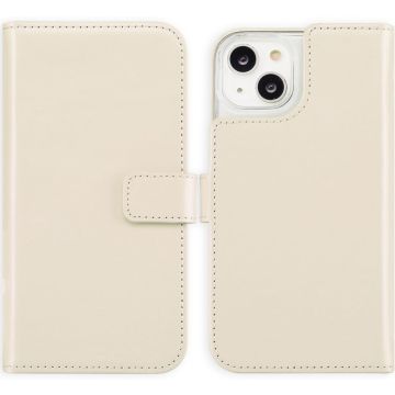 Selencia Echt Lederen Bookcase iPhone 14 - Greige