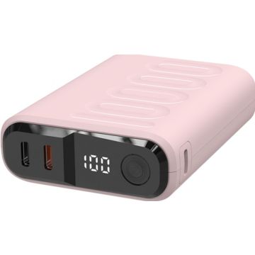 Powerbank RealPower PB-10000C PD+ met 3xType-C,Rose