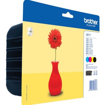 Brother LC121 Value Pack - Zwart, geel, cyaan, magenta