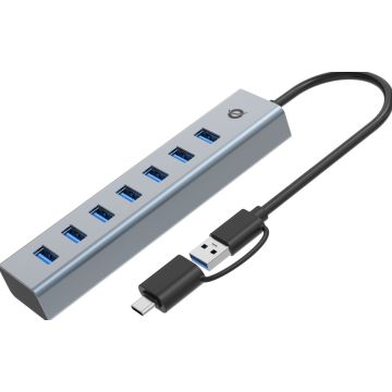CONCEPTRONIC USB-Hub 7-Port 3.0 ->7x3.0, 5Gbps grijs
