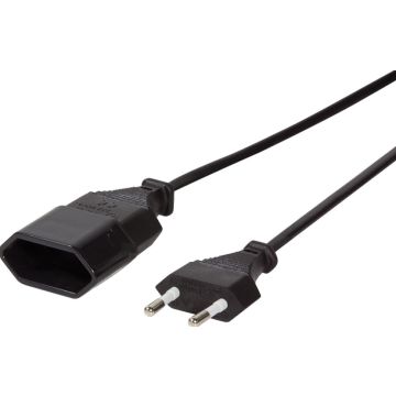 LogiLink Netzkabel Euro CEE7/16 stekker zu Dose, 3m zwart
