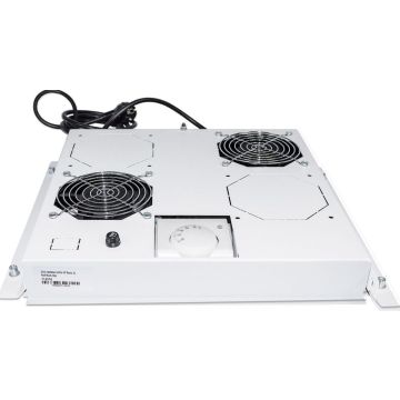 Ventilatorunit, 2 ventilatoren, Dakmontage, Thermostaat, Grijs