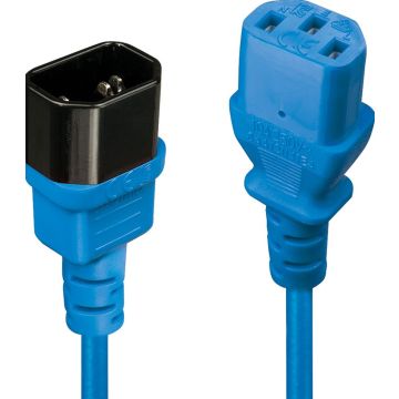 LINDY 1m IEC Extension Cable. Blue