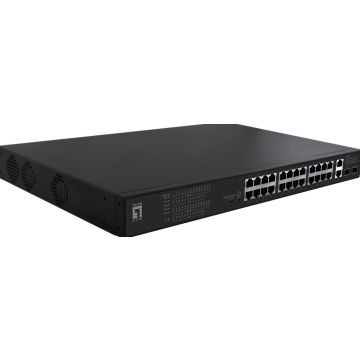 LevelOne Switch 28x FE FGP-2831 2xGE 2xGSFP 390W 802.3xPoE