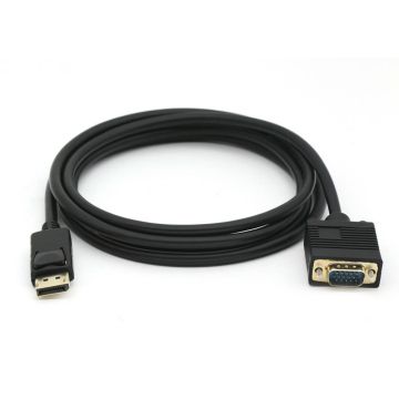 Equip Displayport->VGA(HD15) St/St 2.0m 1920x1200/60HZ zwart