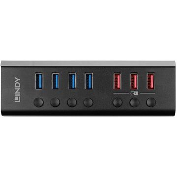 LINDY 4 Port USB 3.0 Hub met 3 Schnellladeports
