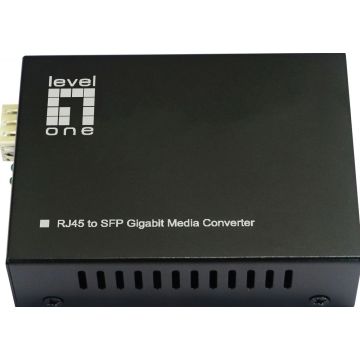 LevelOne Converter GVT-2015 10/100/1000T>RJ45 to SFP 60W zwart