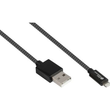 Good Connections USB2.0 Kabel A-Lightning MFI zwart. 0,5m