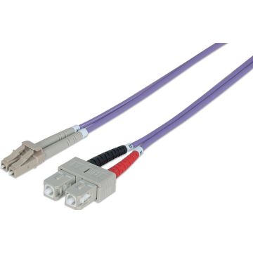 Intellinet LWL aansluitkabel LC/SC 3m Multimode OM4 lila