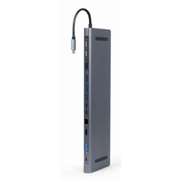 GEMBIRD USB Typ-C 9-in-1 Kombi Adapter spacegrau