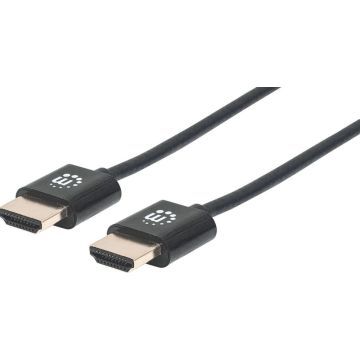 Manhattan HDMI-Kabel ultradÃ¼nn met Ethernet 1 m. zwart