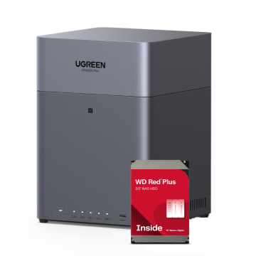UGREEN NASync DH4300 Plus - NAS-server + 4x 4TB WD RED HHD