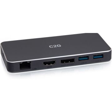 C2G USB-C 7-in-1 Dual Display MST Docking Station with HDMI, DisplayPort, Ethernet, USB, and Power Delivery up to 100W - 4K 60Hz