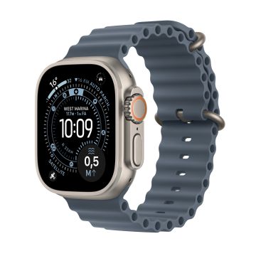 Apple Watch Ultra 3 GPS + Cellular Ocean-bandje, Titanium Blauw - Smartwatch
