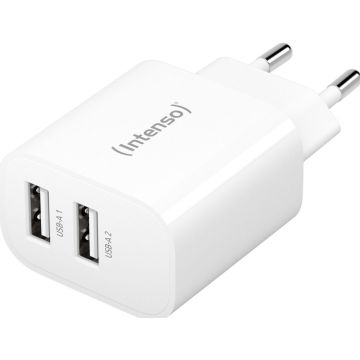 Adap Intenso 2x USB-A White Power Adapter 2x USB-A, 24 Watt