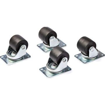 StarTech.com Heavy Duty Casters for Server RacksCabinets, Set of 4 Universal M6 2-inch Swivel Caster Kit, 45x75mm Pattern, Replacement Caster Wheels for 4 Post Racks, SteelPlastic - 4-Pack Rolling Caster Kit (RKCASTER2)