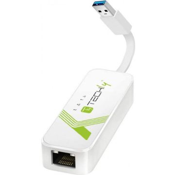 Techly USB3.0 Konverter USB A auf RJ45 Gigabit, weiÃ