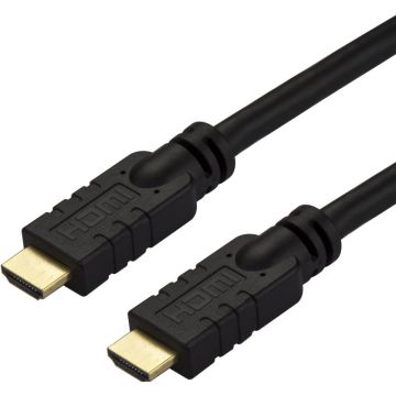 StarTech.com 10m(30ft) HDMI 2.0 Cable, 4K 60Hz Active HDMI Cable, CL2 Rated for In Wall Installation, Long Durable High Speed Ultra-HD HDMI Cable, HDR 10, 18Gbps, Male to Male Cord, Black - Al-Mylar EMI Shielding (HD2MM10MA)