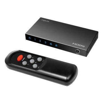 Logilink Switch HDMI 3x1-Port, 4K/60Hz, HDCP, HDR, CEC, RC