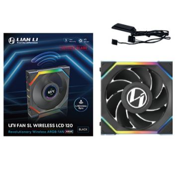 Lian Li UNI FAN SL Wireless LCD Reverse Blade Black - Ventilator
