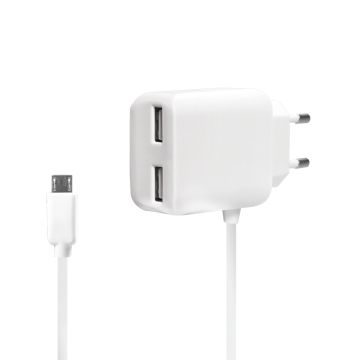 LogiLink USB Steckdosenadapter+Micro-USB-Kabel 2 x USB Port