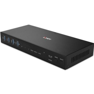 LINDY 2 Port Dual Head HDMI 4K60,USB3.0 KVM Switch