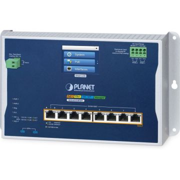 PLANET Industrial 8-Port Wall-mount Switch WGS-4215-8P2XV