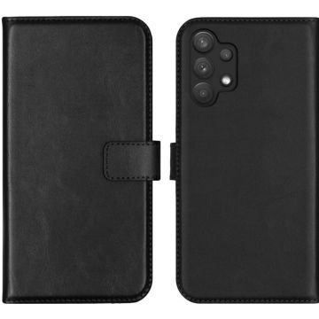 Selencia Echt Lederen Bookcase Samsung Galaxy A32 (5G) - Zwart