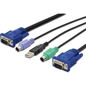 DIGITUS Octopus - Toetsenbord  video  muis (TVM) kabel