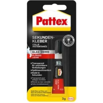 Pattex secondenlijm Glas, Tube met 3g, 9H PSV1C