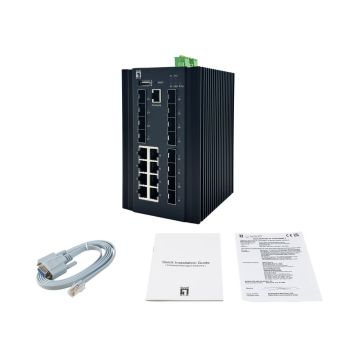 LevelOne Switch 20x GE IGX-2072 8x 1GbE,8x 2.5GbE SFP+ zwart