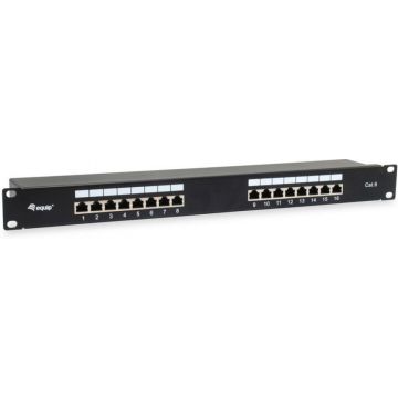 Equip Patchpanel 16x RJ45 Cat6 19"" 1HE zwart