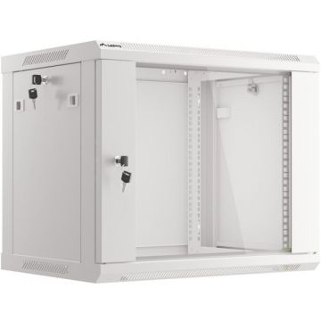 Lanberg Rack Wandbehuizing 19" 9U/600X450 (Flat-Pack) met Glas